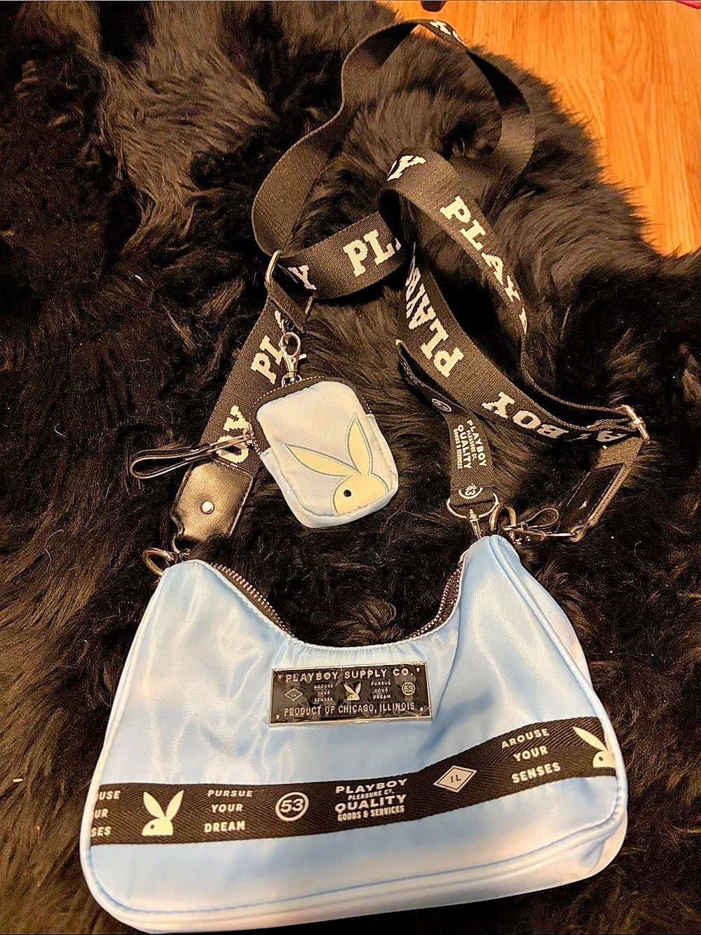 Playboy Blue & Black Shoulder Bag